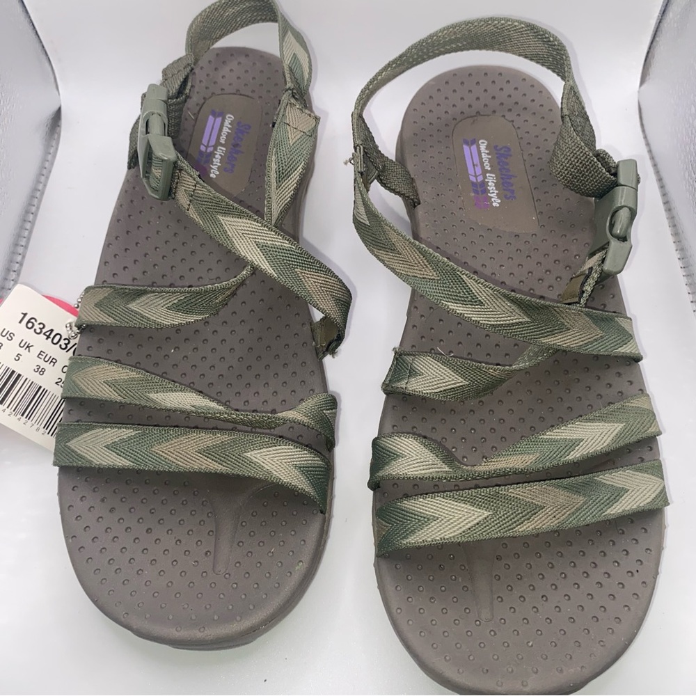 SKECHERS Outdoor Lifestyle Women’s Reggae Beach Beauty Stretch Fit Sandals Sz 8